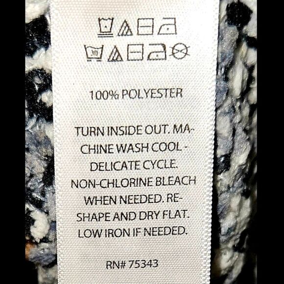 RACHEL & ZOE Womens open front cozy black & white popcorn knit cardigan XL - Picture 9 of 11